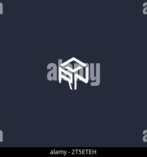 RN initial hexagon logo design inspiration Stock Vector