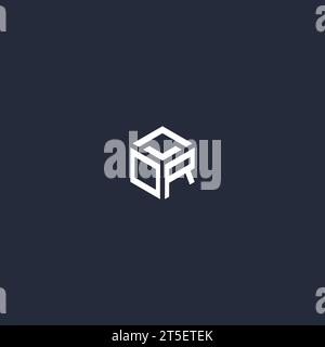 OR initial hexagon logo design inspiration Stock Vector