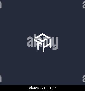 TH initial hexagon logo design inspiration Stock Vector