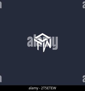 TW initial hexagon logo design inspiration Stock Vector