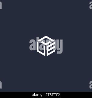 UE initial hexagon logo design inspiration Stock Vector