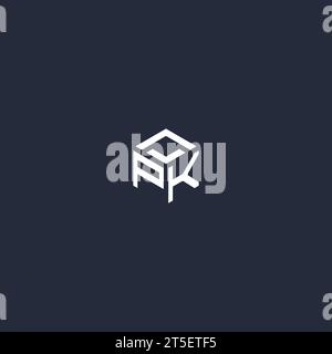 PK initial hexagon logo design inspiration Stock Vector