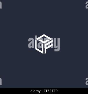 UF initial hexagon logo design inspiration Stock Vector