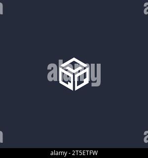 QQ initial hexagon logo design inspiration Stock Vector