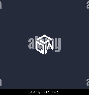 QW initial hexagon logo design inspiration Stock Vector