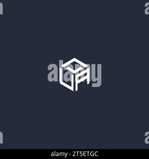 UA initial hexagon logo design inspiration Stock Vector
