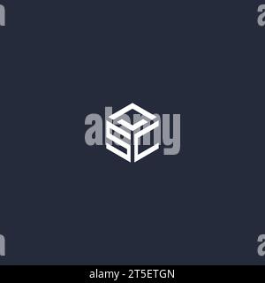 SC initial hexagon logo design inspiration Stock Vector