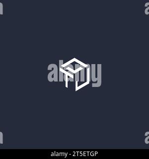 TJ initial hexagon logo design inspiration Stock Vector