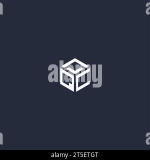 QC initial hexagon logo design inspiration Stock Vector