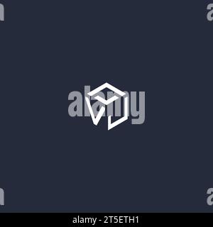 VJ initial hexagon logo design inspiration Stock Vector