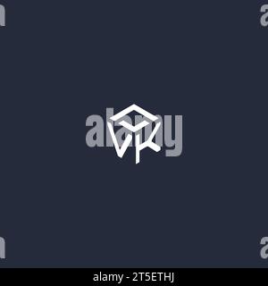 VK initial hexagon logo design inspiration Stock Vector