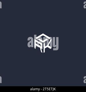 RK initial hexagon logo design inspiration Stock Vector