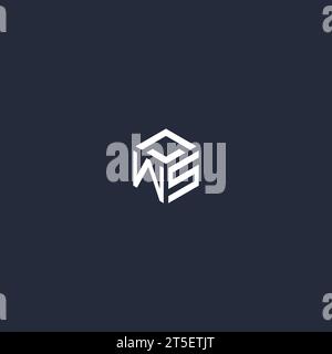 WS initial hexagon logo design inspiration Stock Vector