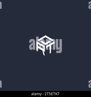 RT initial hexagon logo design inspiration Stock Vector