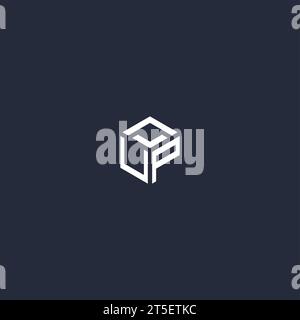 UP initial hexagon logo design inspiration Stock Vector