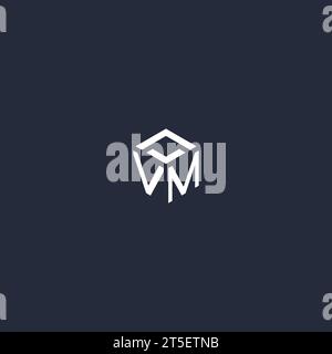 VM initial hexagon logo design inspiration Stock Vector