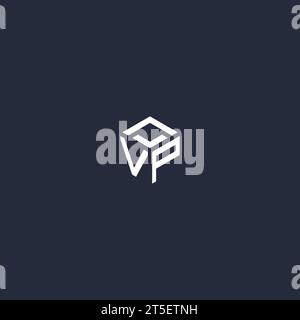 VP initial hexagon logo design inspiration Stock Vector