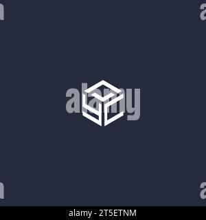 YC initial hexagon logo design inspiration Stock Vector