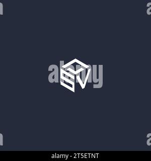 SV initial hexagon logo design inspiration Stock Vector