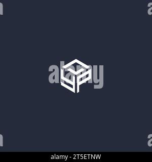 YP initial hexagon logo design inspiration Stock Vector