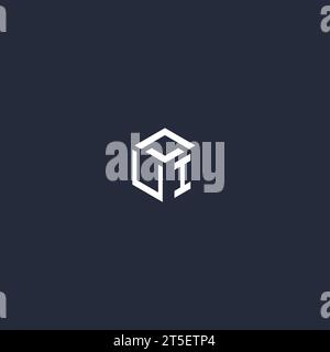 UI initial hexagon logo design inspiration Stock Vector