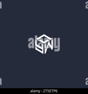 YW initial hexagon logo design inspiration Stock Vector