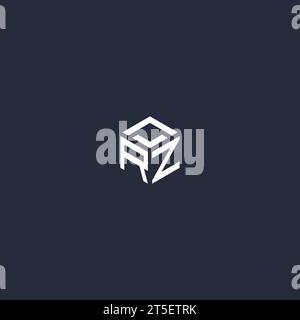 RZ initial hexagon logo design inspiration Stock Vector