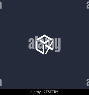 UX initial hexagon logo design inspiration Stock Vector
