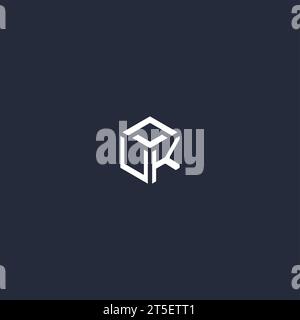 UK initial hexagon logo design inspiration Stock Vector