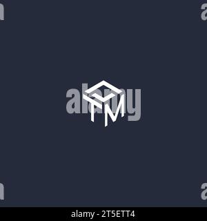 TM initial hexagon logo design inspiration Stock Vector