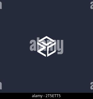 ZC initial hexagon logo design inspiration Stock Vector
