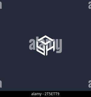 YH initial hexagon logo design inspiration Stock Vector