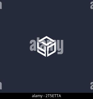 YO initial hexagon logo design inspiration Stock Vector