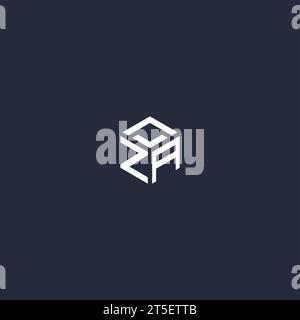 ZA initial hexagon logo design inspiration Stock Vector