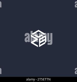 ZB initial hexagon logo design inspiration Stock Vector
