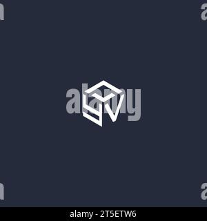 YV initial hexagon logo design inspiration Stock Vector