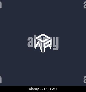 WR initial hexagon logo design inspiration Stock Vector