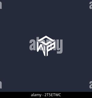 WP initial hexagon logo design inspiration Stock Vector