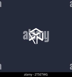 XN initial hexagon logo design inspiration Stock Vector