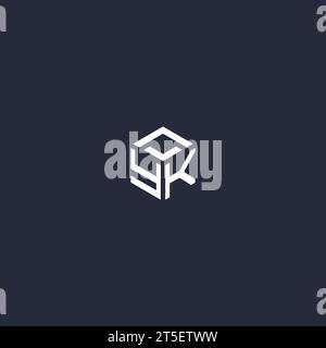 YK initial hexagon logo design inspiration Stock Vector