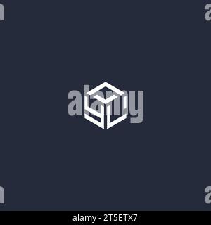 YL initial hexagon logo design inspiration Stock Vector
