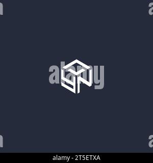 YN initial hexagon logo design inspiration Stock Vector
