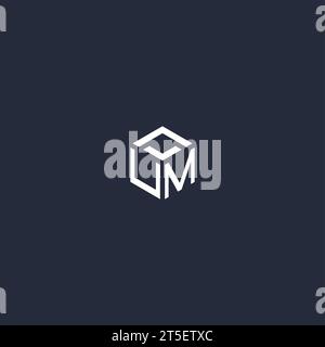 UM initial hexagon logo design inspiration Stock Vector