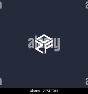 ZF initial hexagon logo design inspiration Stock Vector