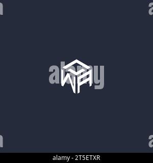 WA initial hexagon logo design inspiration Stock Vector