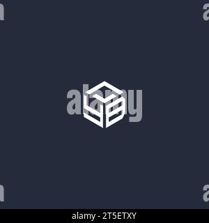 YB initial hexagon logo design inspiration Stock Vector