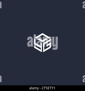 YG initial hexagon logo design inspiration Stock Vector