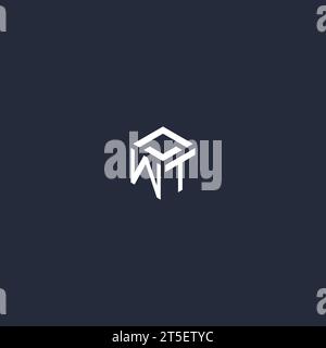 WT initial hexagon logo design inspiration Stock Vector