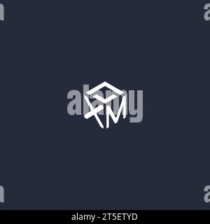 XM initial hexagon logo design inspiration Stock Vector