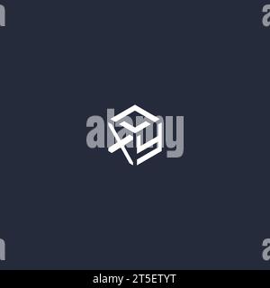 XY initial hexagon logo design inspiration Stock Vector